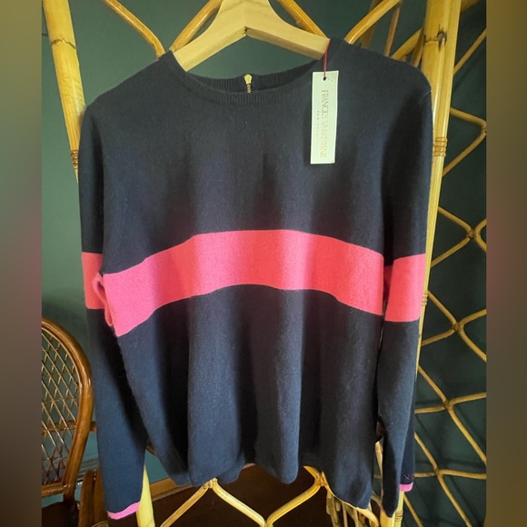 Navy and Pink Frances Valentine Sweater NWT Size XL - Picture 4 of 8